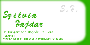 szilvia hajdar business card