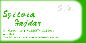 szilvia hajdar business card